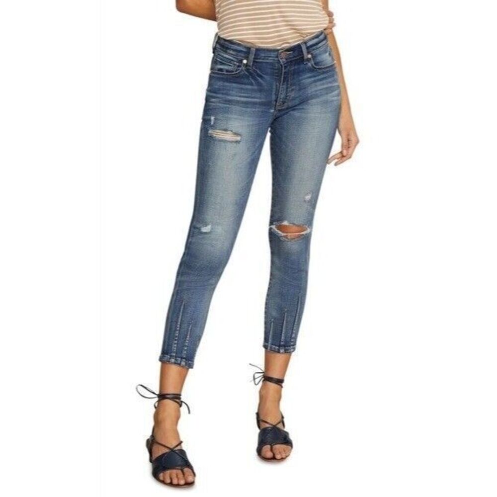 HABITUAL Jeans‎ Womens 29 Blue Marina Dart Hem Ankle Skinny Denim In Sabine